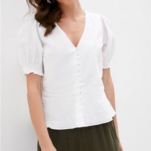 Banana Republic | Puff Sleeve Button Detail Top